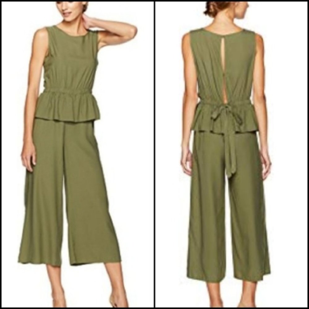 Max Studio Peplum Jumpsuit Open Back Romper